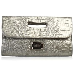 Nine West Silver Clutch Purse